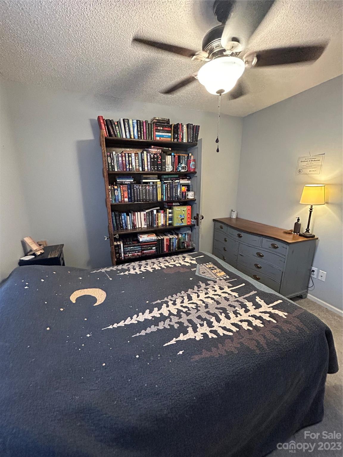 160 Hunters Pointe Drive Dallas, NC 28034 - Photo 13 of 31 a bedroom with a bed and a book shelf