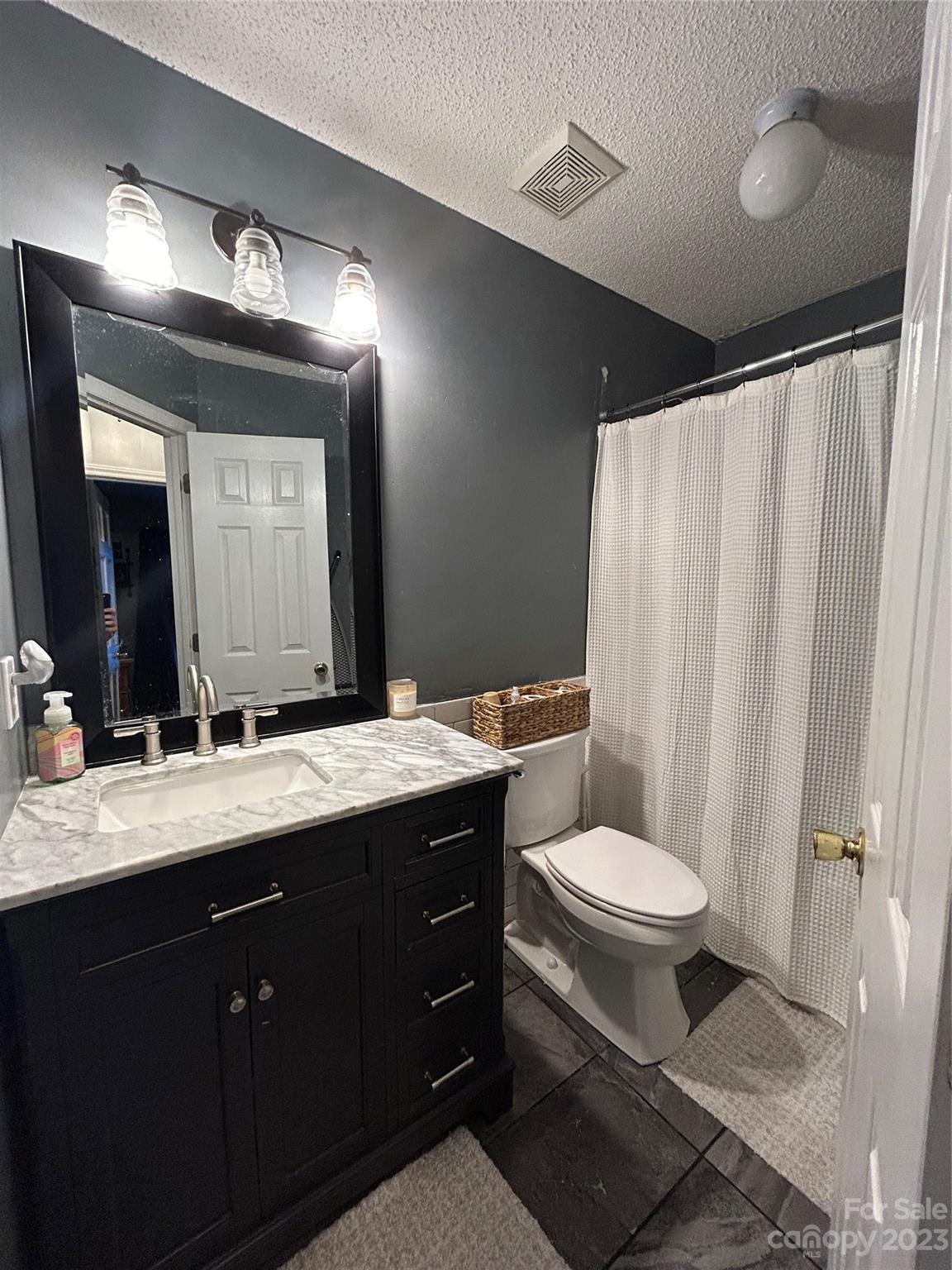 160 Hunters Pointe Drive Dallas, NC 28034 - Photo 20 of 31 a bathroom with a double vanity sink toilet and a mirror