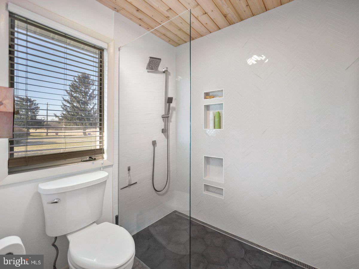 3522 Scotland Road Chambersburg, PA 17202 - Photo 20 of 32 Amazing walk-in tiled shower & wood clad ceiling!