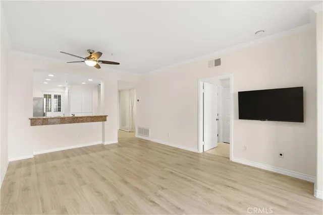 a view of a livingroom with a flat screen tv
