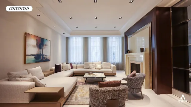 a view of a dining room with furniture a chandelier and wooden floor