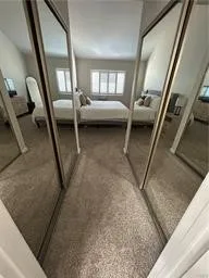 a view of a patio with furniture