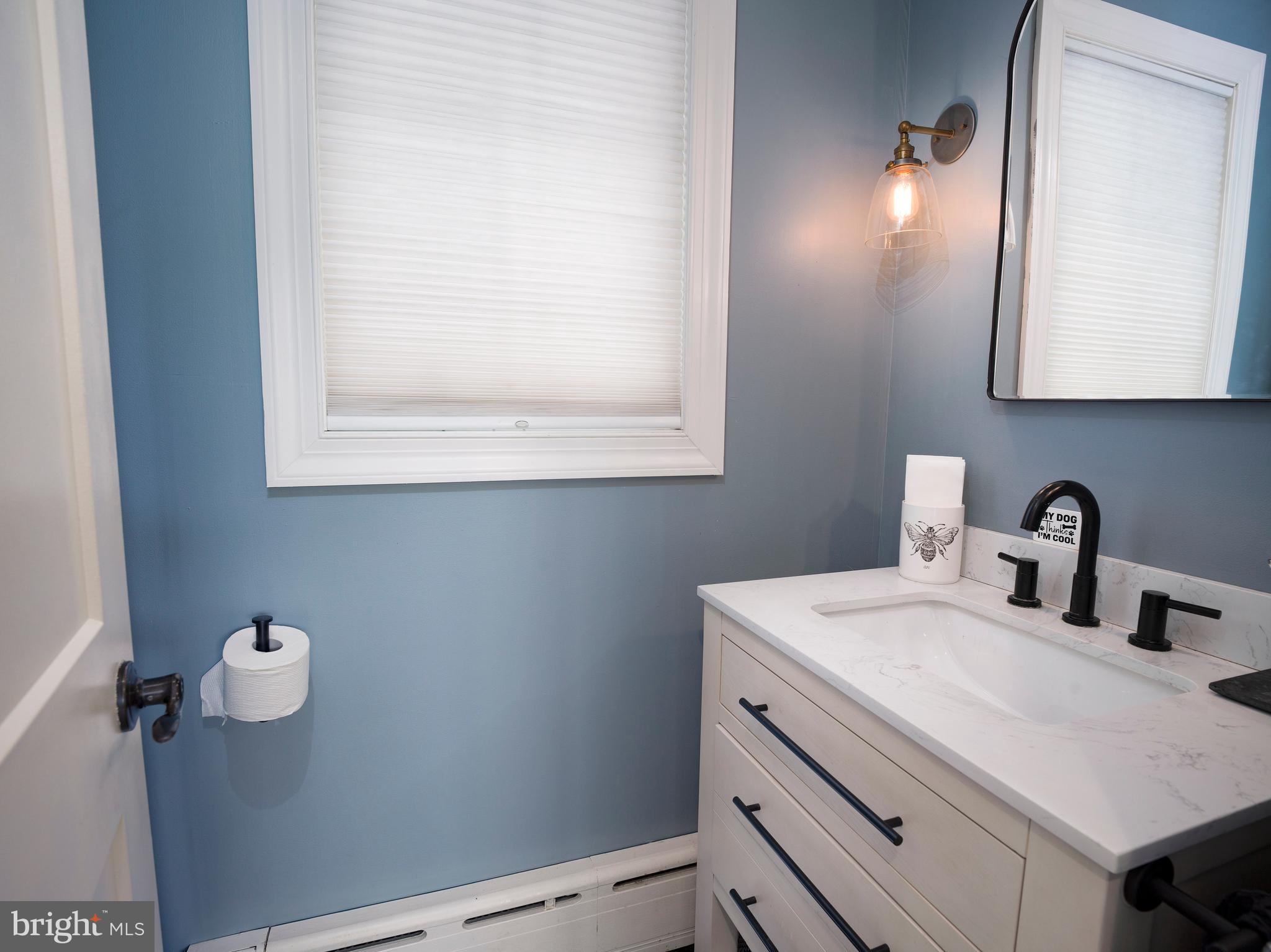 442 Old Eagle School Road Wayne, PA 19087 - Photo 19 of 39 a bathroom with a sink vanity and a mirror
