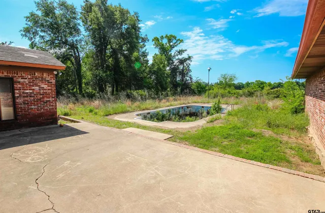 a view of backyard with green space