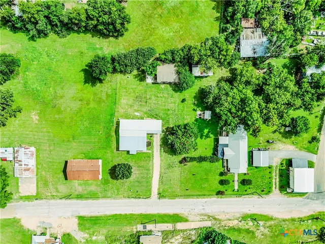 an aerial view of a house