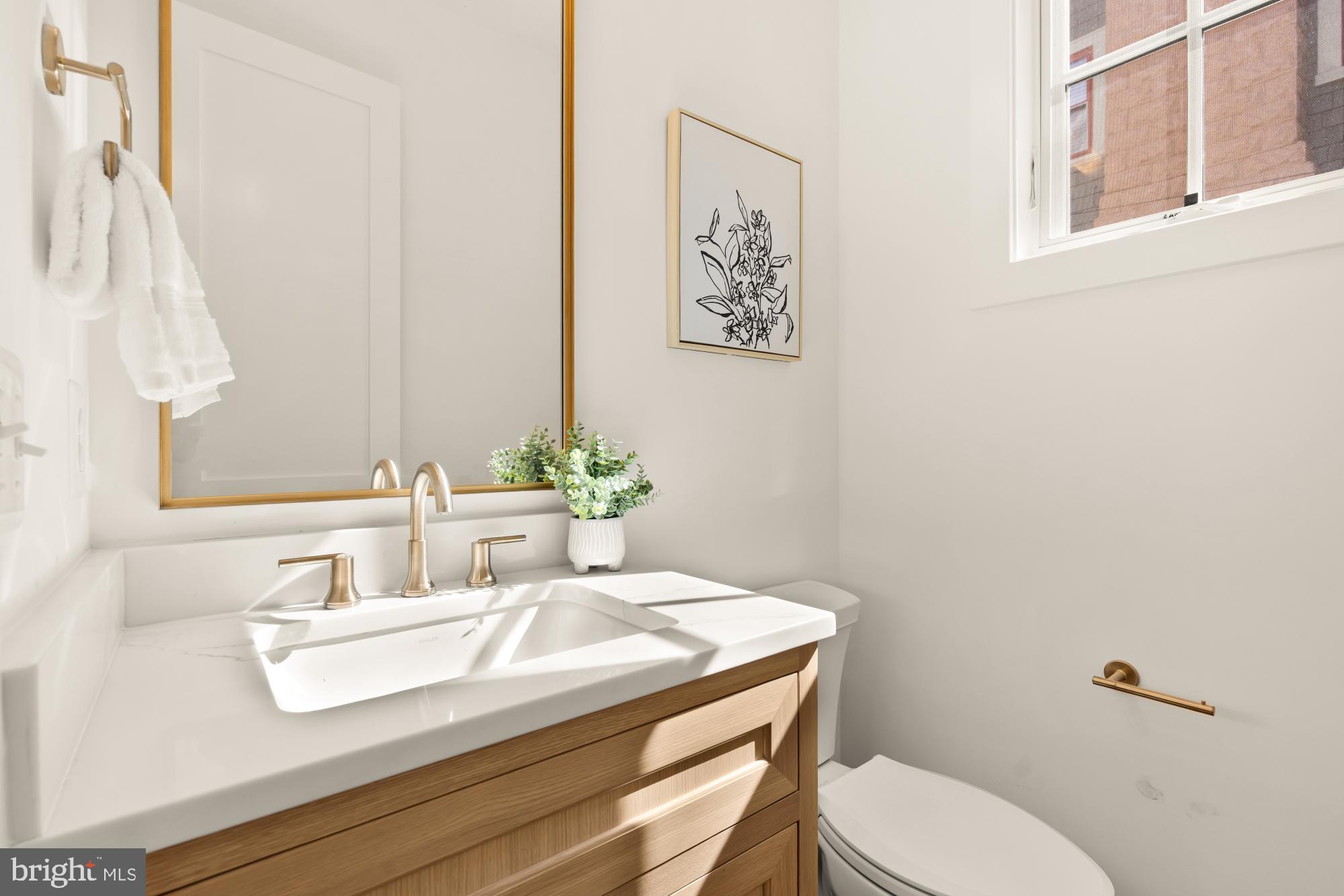 4427 Ridge Street Chevy Chase, MD 20815 - Photo 13 of 42 a bathroom with a sink a toilet and mirror