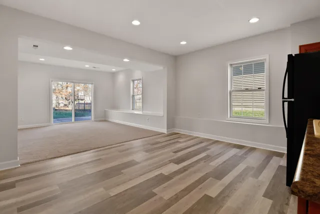 an empty room with windows