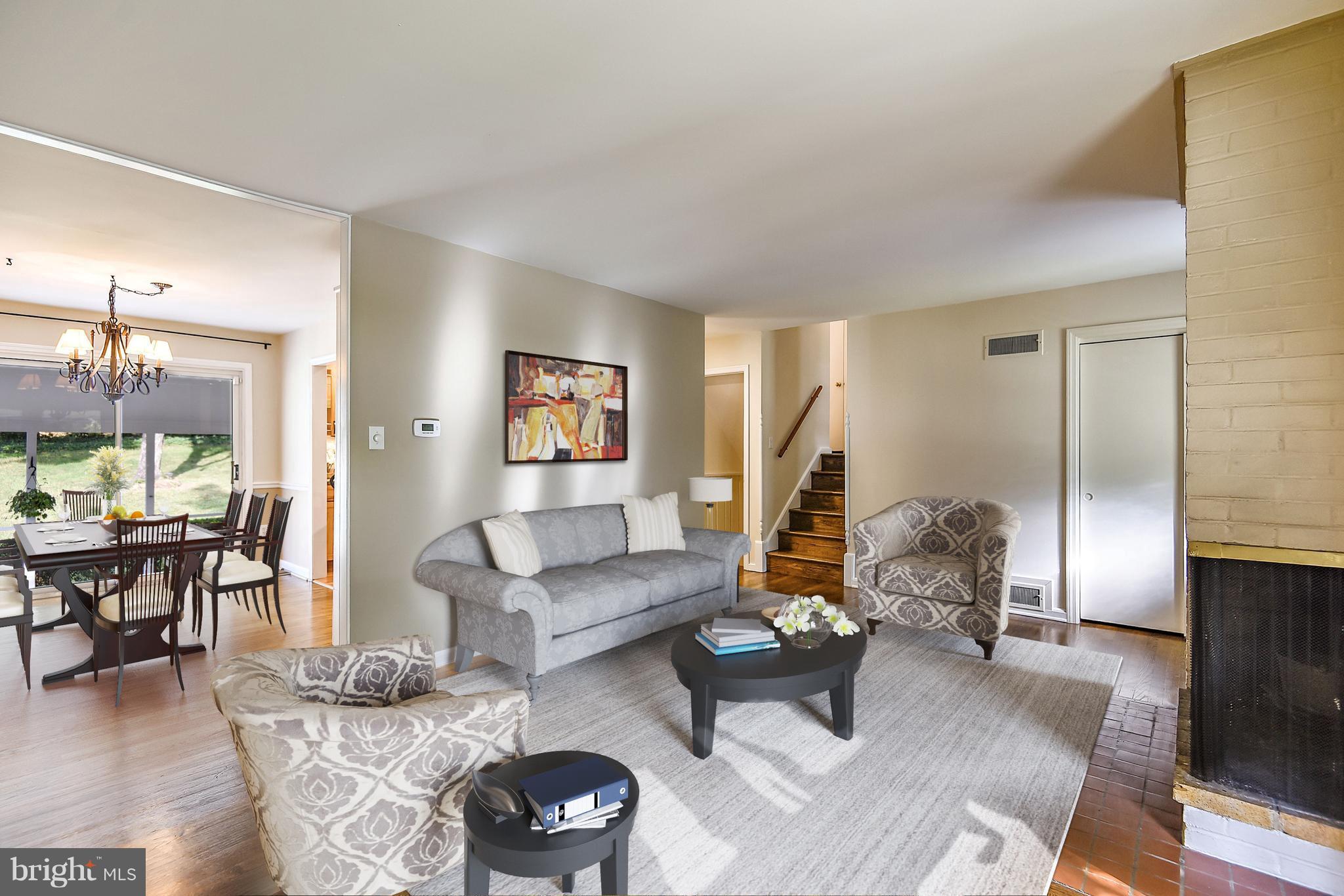 7102 Fort Hunt Road Alexandria, VA 22307 - Photo 2 of 30 Living / Dining Room virtually staged