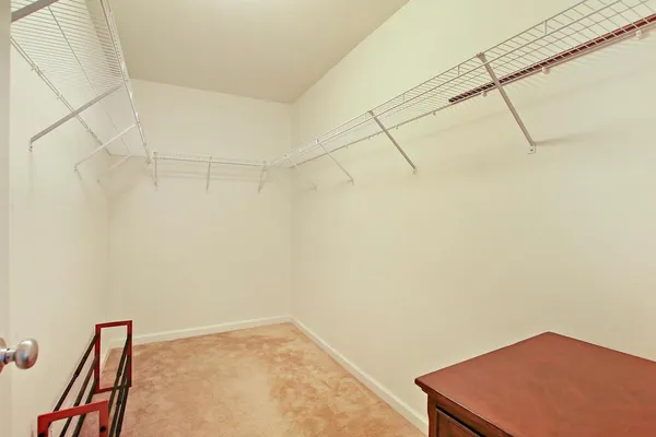 a view of small space with empty racks