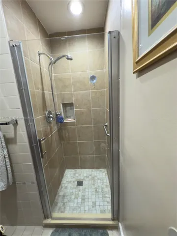 a bathroom with a shower