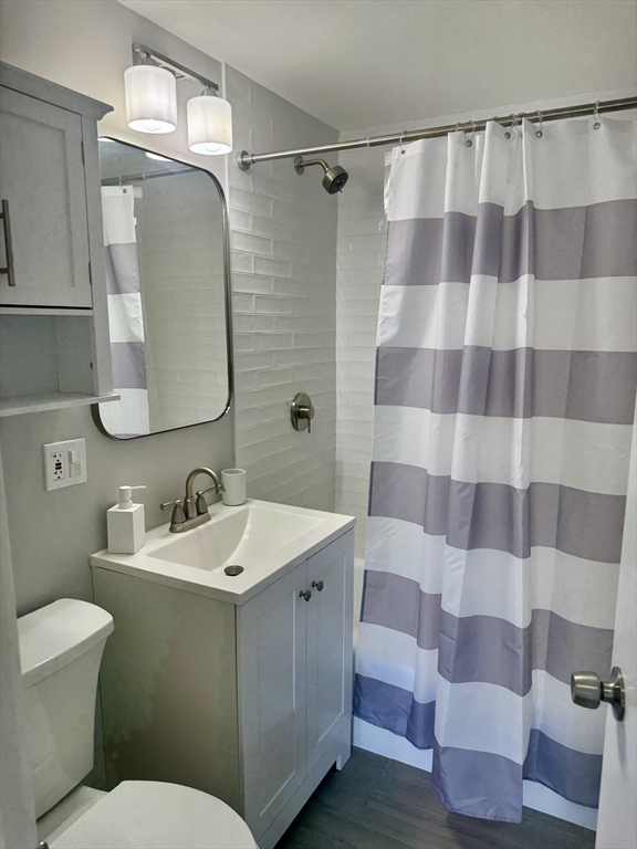 41 Park Brookline Ma, Unit 404 Brookline, MA 02446 - Photo 12 of 24 a bathroom with a sink and mirror with toilet