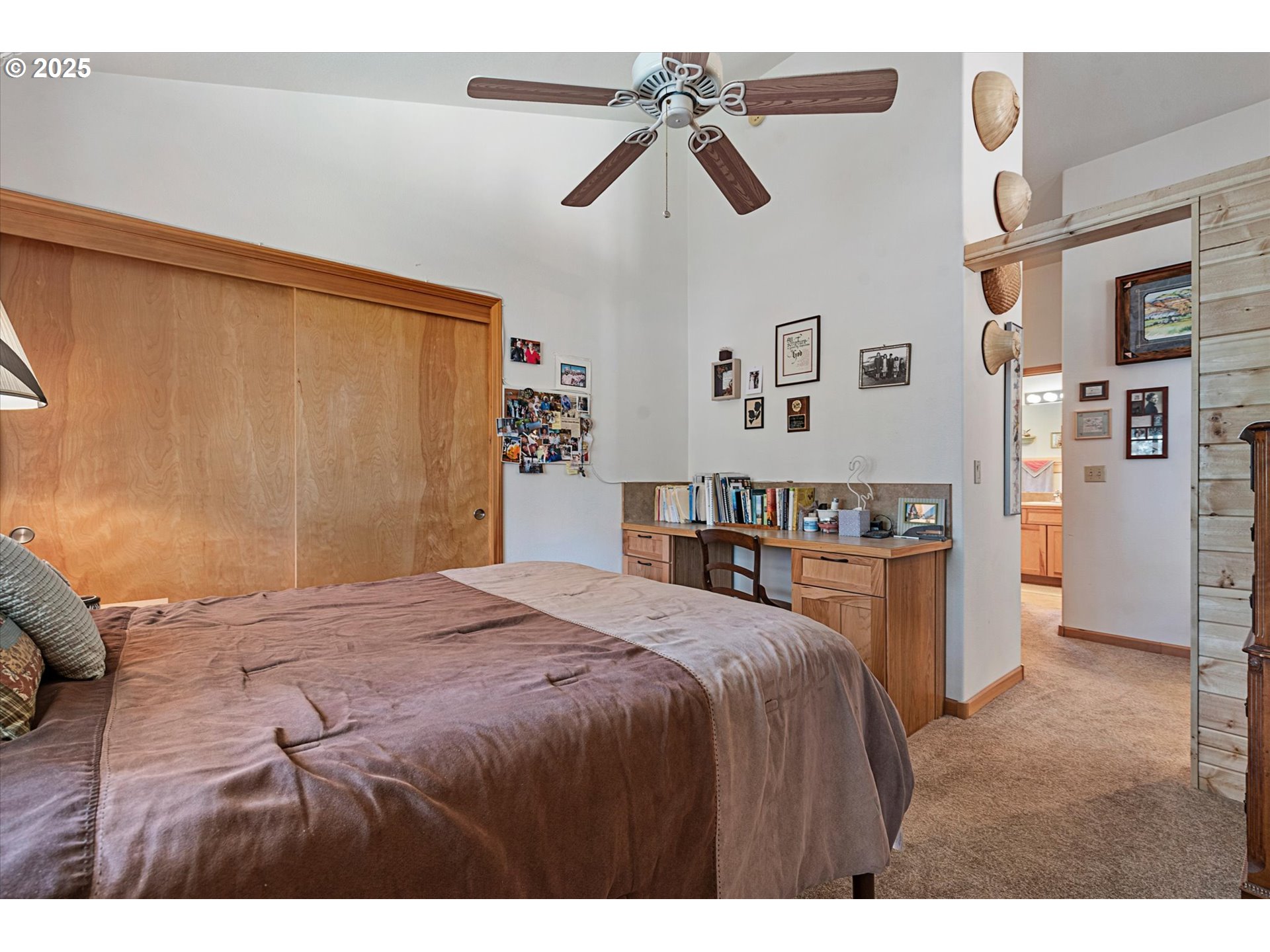 395 Bonanza Street Sumpter, OR 97877 - Photo 29 of 39 a bed room with a bed and a ceiling fan
