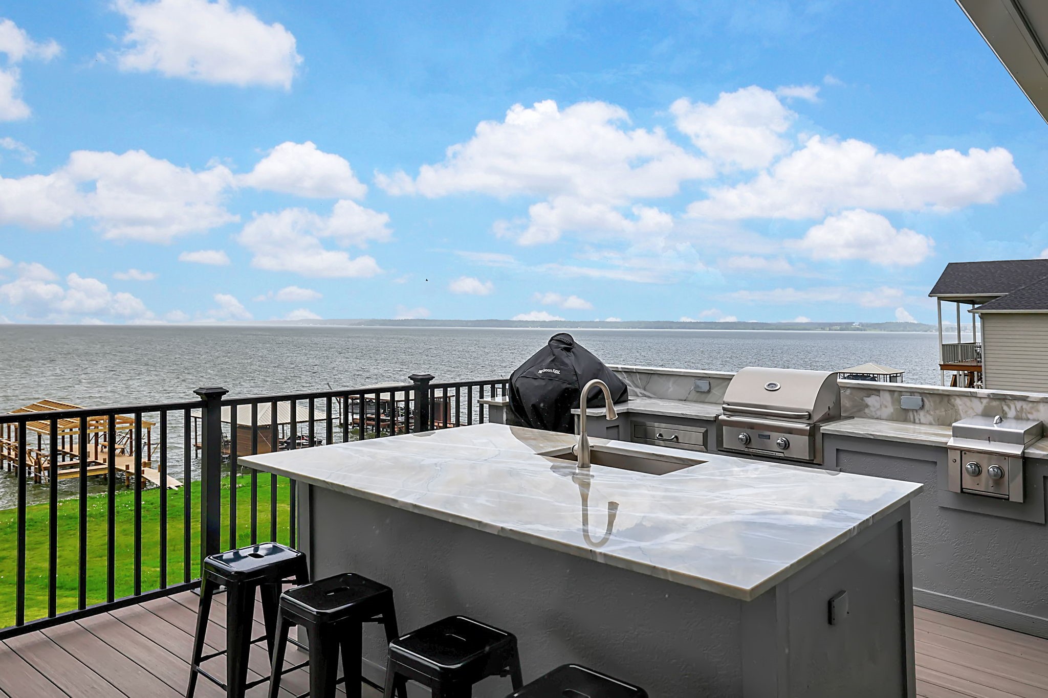 260 Legacy Blvd Point Point Blank, TX 77364 - Photo 19 of 46 The outdoor kitchen has an oversized island, sink and built in grill