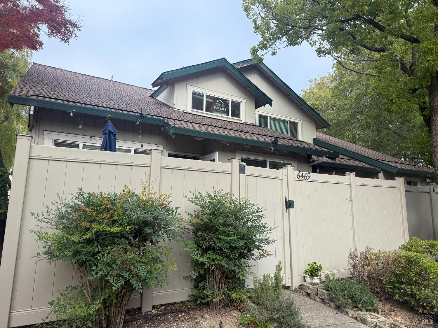 a view of a house with a yard and plants