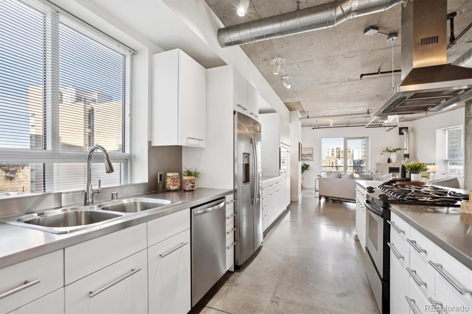 1610 Little Raven Street, Unit 511 Denver, CO 80202 - Photo 6 of 34 a kitchen with sink stove and refrigerator