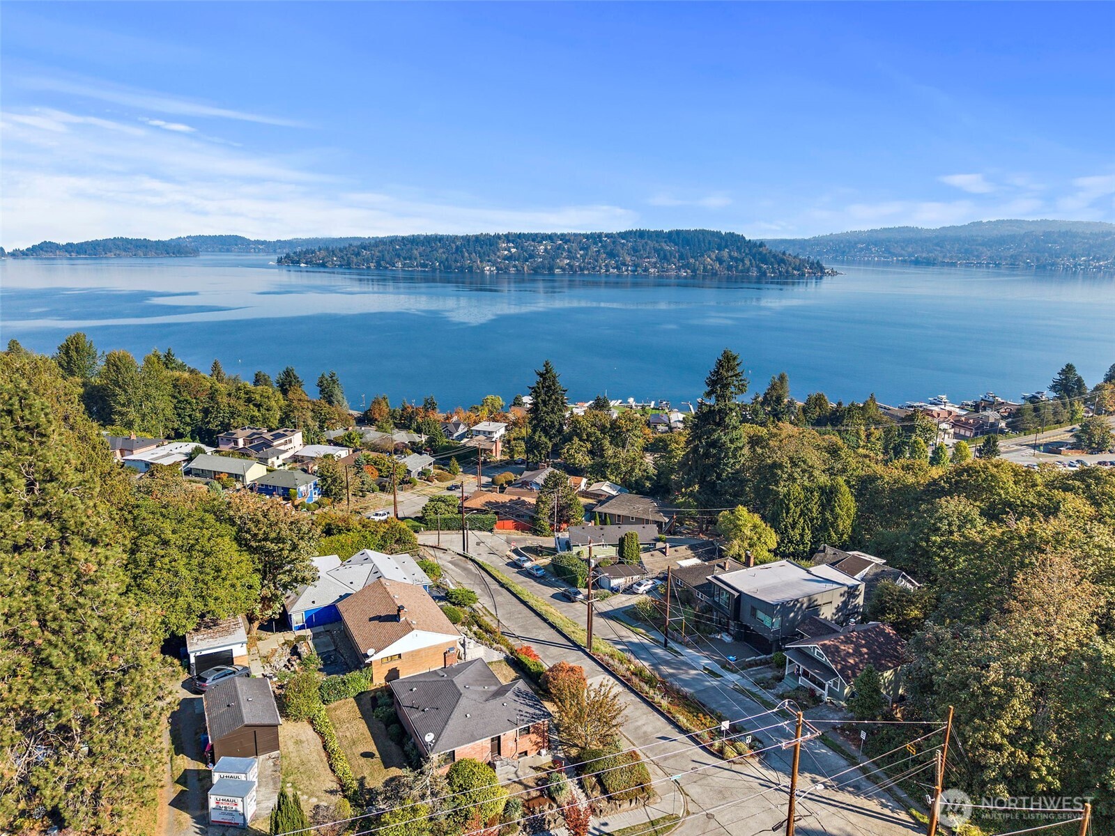 a view of a city with ocean view