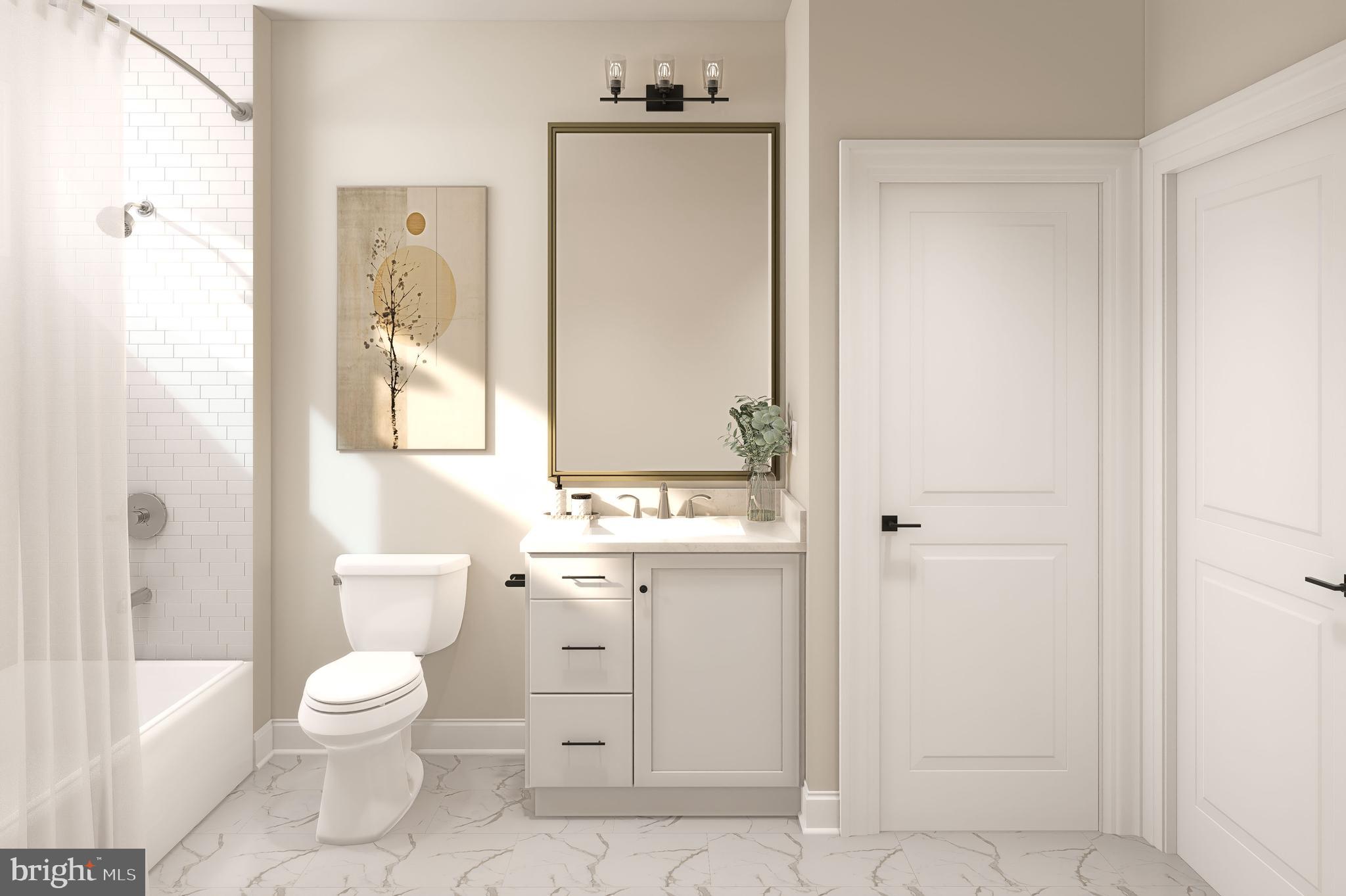 3 Grantarthur Court, Unit LIBERTY Whitehall, PA 18052 - Photo 16 of 21 a bathroom with a toilet a sink and a mirror