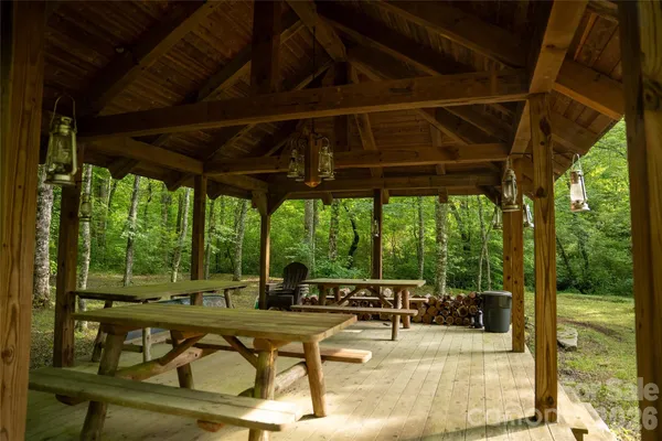 a view of a swimming pool with a patio