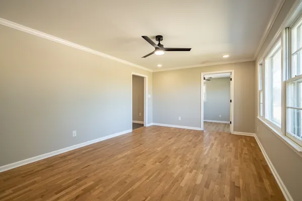 a view of an empty room and window