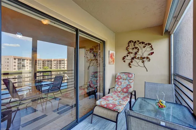 a view of a garden with a slide