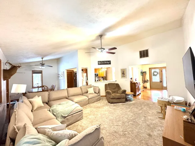 a living room with furniture