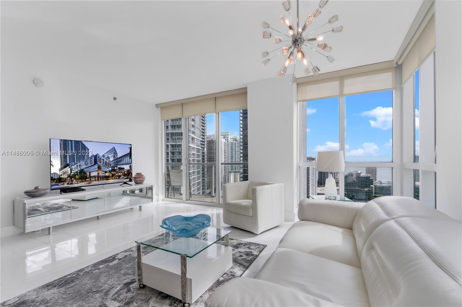 500 Brickell Avenue, Unit 2602 Miami, FL 33131 - Photo 7 of 38 a living room with furniture and a flat screen tv