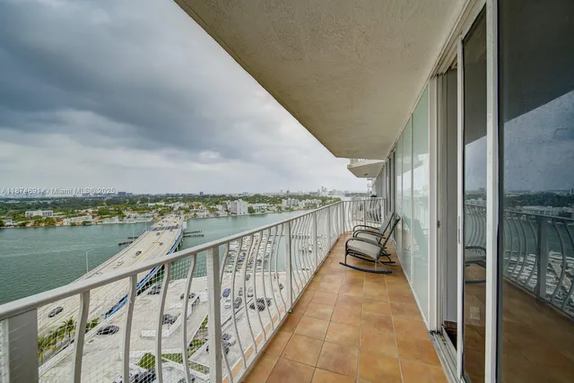a view of balcony and city view