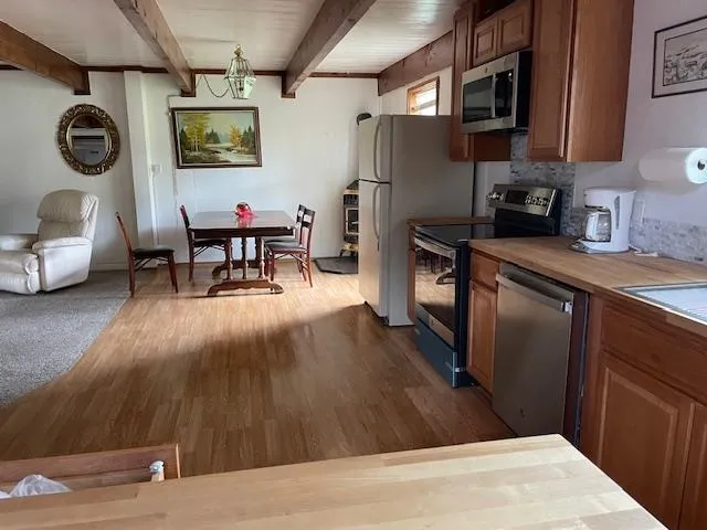 a room with furniture and a mirror