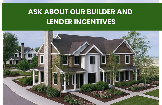 Marketing Advertisement. Displaying a residential property with promotional text for builder and lender incentives