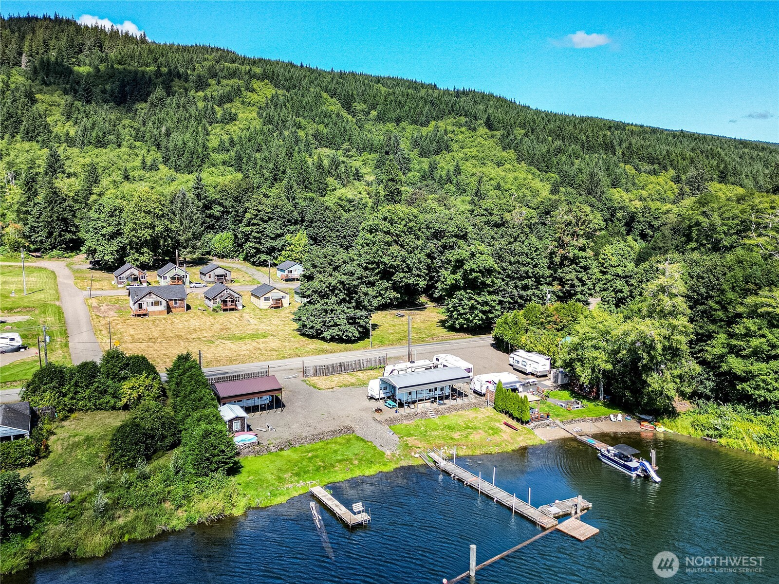 20 Smithville Road Beaver, WA 98305 - Photo 37 of 40 an aerial view of a house with a yard