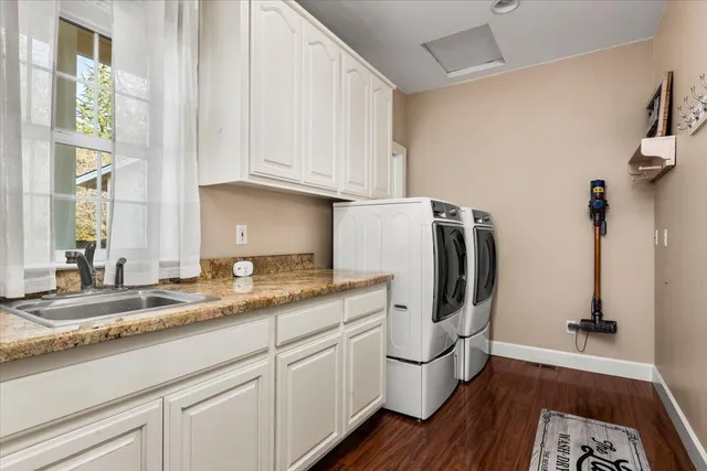 a view of a balcony with wooden floor