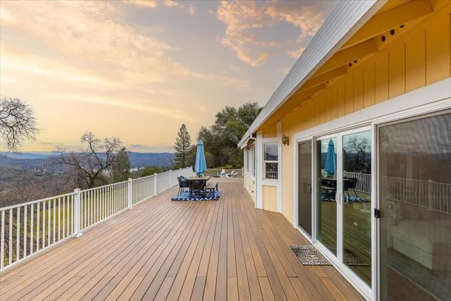 a view of a city and a mountain view