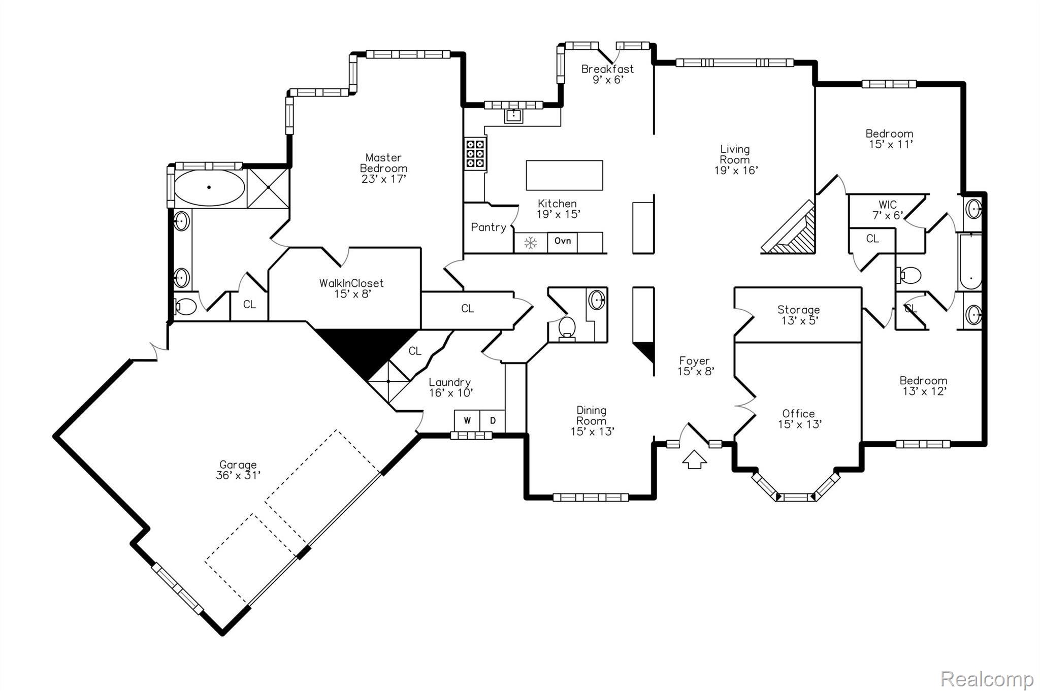 35265 Curtis Road Livonia, MI 48152 - Photo 52 of 52 Floor-plan is unofficial. Room Dimensions are not Guaranteed!