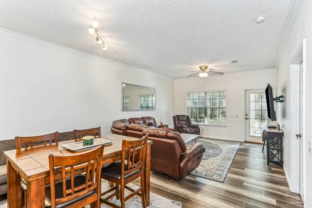 a bed room with a bed and a table