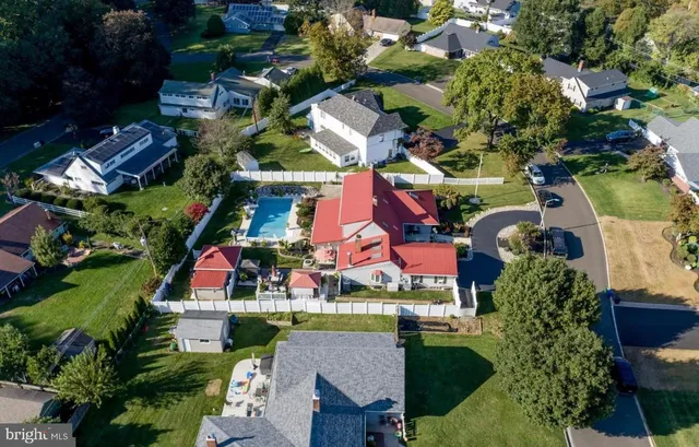 an aerial view of multiple house