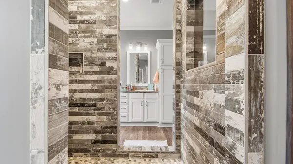 a bathroom with a shower