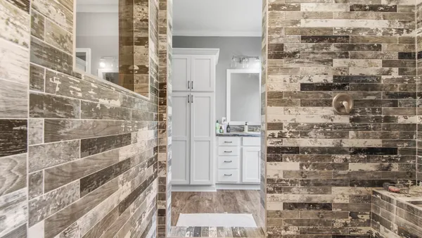 a bathroom with a shower