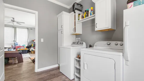 a view of kitchen and utility room