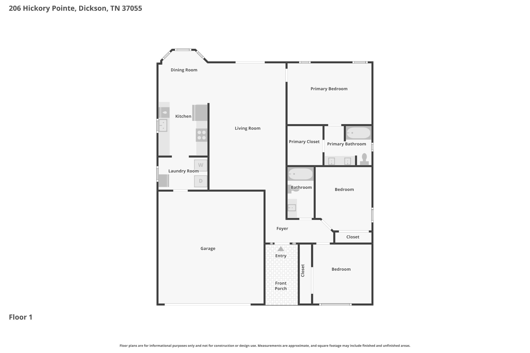 206 Hickory Pointe Dickson, TN 37055 - Photo 28 of 28 a picture of a floor plan