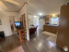 45711 Colt Road, Unit 131 Fruitland, UT 84027 - Photo 17 of 37 Wood-finish flooring throughout, ceiling fan, and recessed lighting
