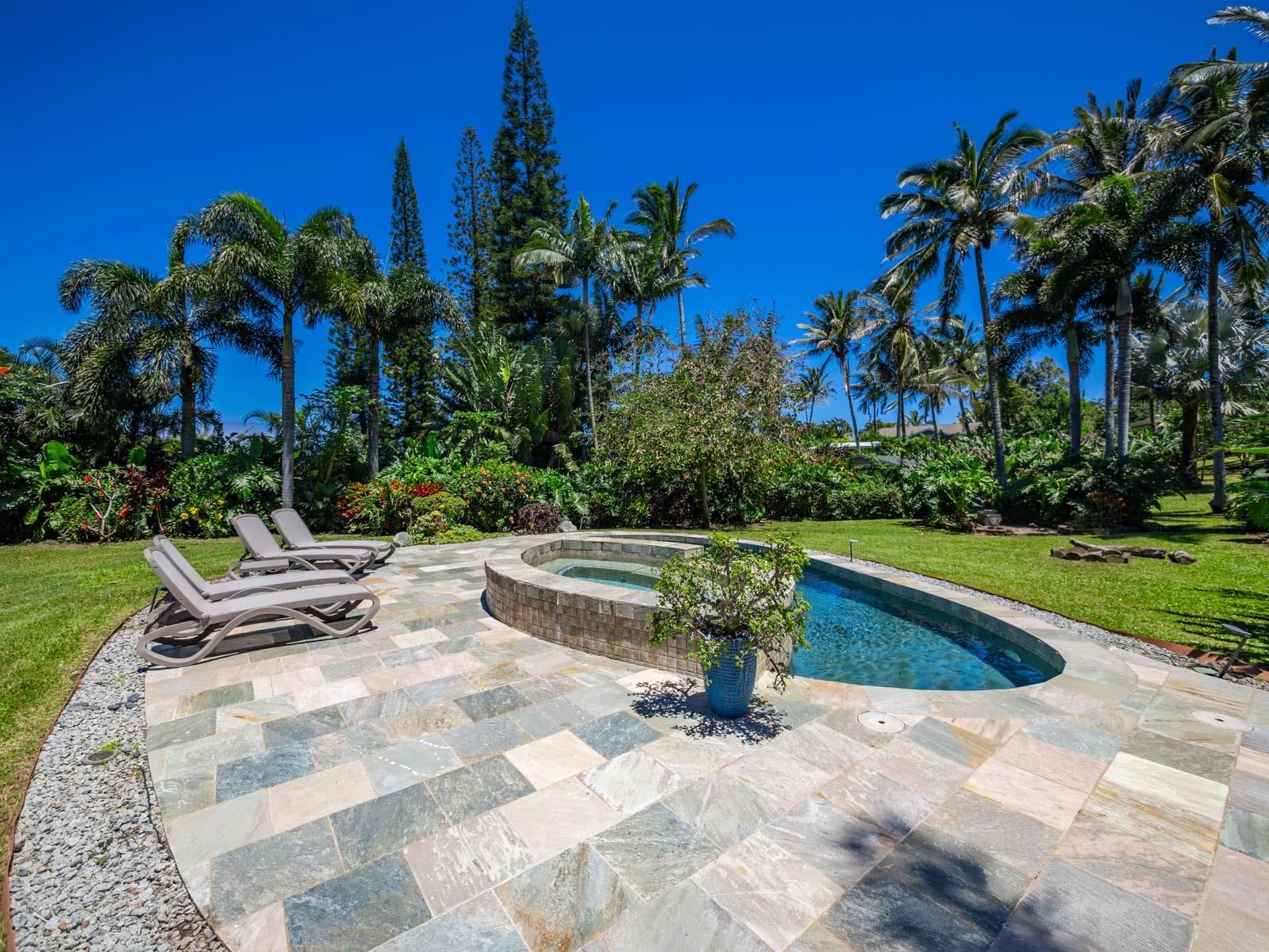65 North Holokai Road Haiku, HI 96708 - Photo 29 of 50 a view of backyard with swimming pool and outdoor seating
