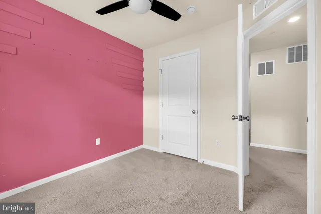 an empty room with closet