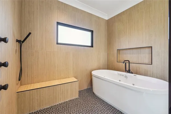 a bathroom with a shower