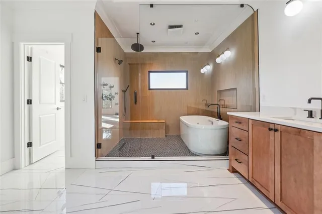 a bathroom with a sink toilet and bathtub