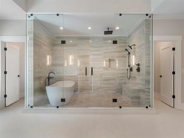 a bathroom with a sink and mirror