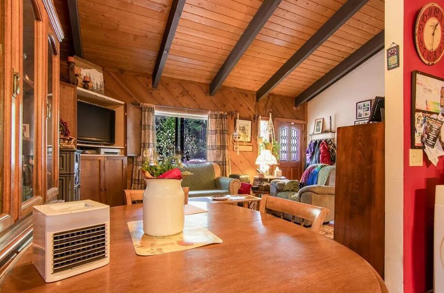 52845 Pine Cove Road Idyllwild, CA 92549 - Photo 8 of 15 a living room with furniture a flat screen tv and floor to ceiling window