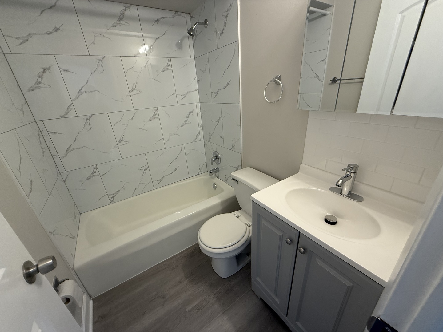 7300 West North Avenue, Unit 1A Elmwood Park, IL 60707 - Photo 14 of 15 a bathroom with a sink a toilet and shower
