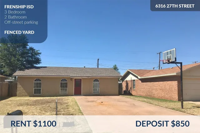$1,100 | 6316 27th Street, Lubbock, TX 79407