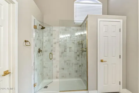 a bathroom with a shower