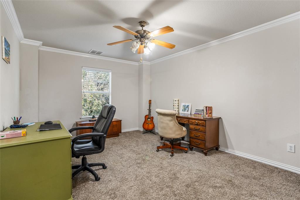 3404 Belladonna Drive Plano, TX 75093 - Photo 16 of 24 a view of a workspace with furniture and a window
